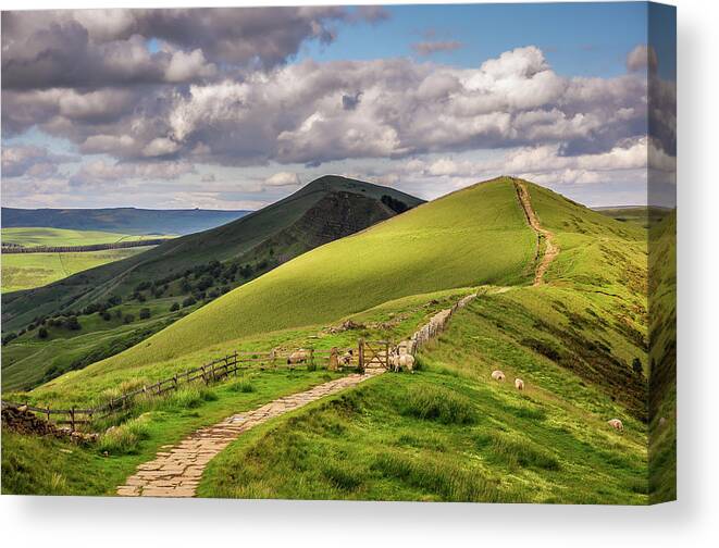 Scenics Canvas Print featuring the photograph Mam Tor Path by Photos By R A Kearton