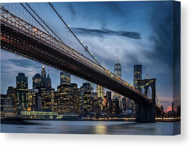 Architecture Canvas Print featuring the photograph Manhattan From Dumbo by Ilker Ozmen