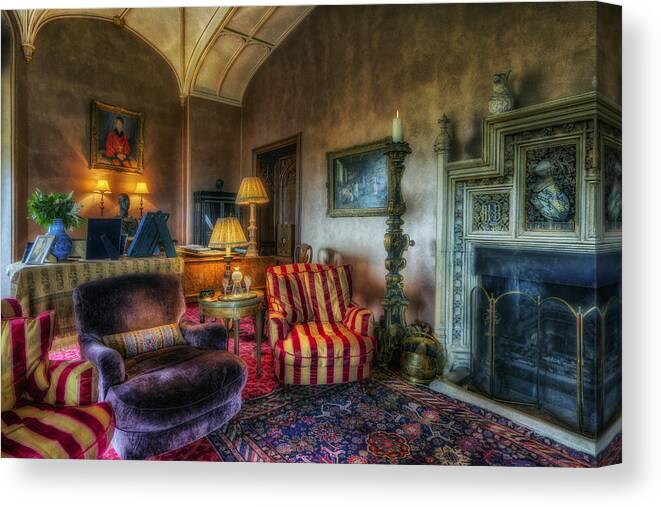 Lounge Canvas Print featuring the photograph Mansion Lounge by Ian Mitchell