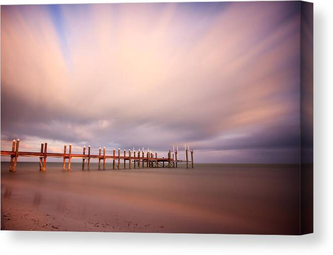 Abstract Canvas Print featuring the photograph Marathon Key Long Exposure by Adam Romanowicz
