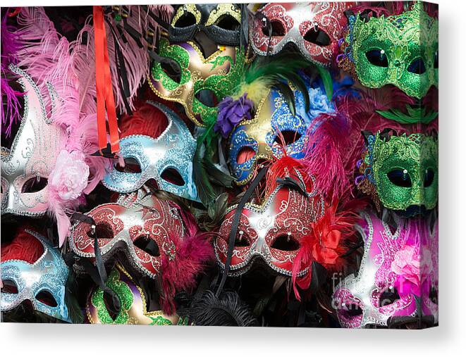 Carnaval Canvas Print featuring the photograph Mardi Gras Masks by Jerry Fornarotto