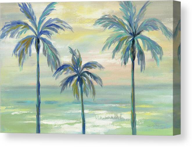 Abstract Canvas Print featuring the painting Marine Layer Palms by Silvia Vassileva