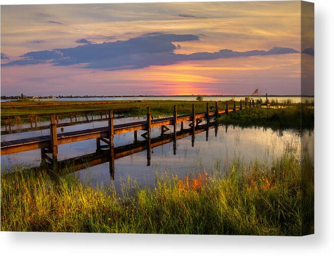 Clouds Canvas Print featuring the photograph Marsh Harbor by Debra and Dave Vanderlaan