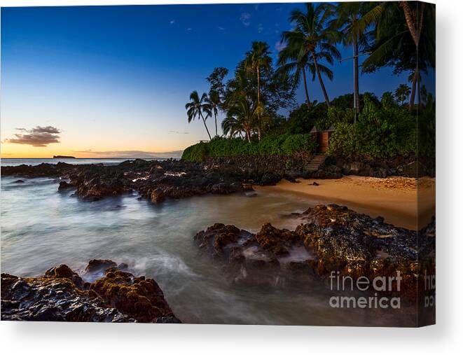 Secret Beach Canvas Print featuring the photograph Maui Cove - beautiful and secluded Secret Beach. by Jamie Pham