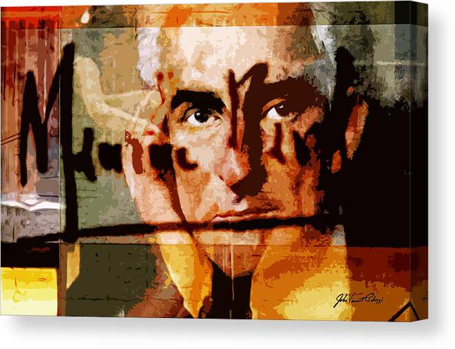 Maurice Ravel Canvas Print featuring the digital art Maurice Ravel by John Vincent Palozzi