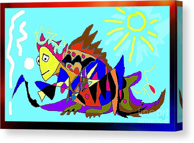 Dragon Canvas Print featuring the digital art Max the Magic Dragon by Hartmut Jager
