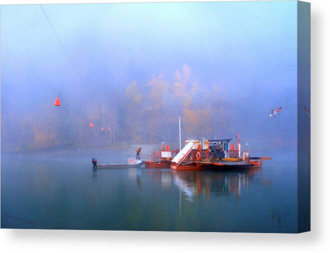 Beautiful British Columbia Canvas Print featuring the photograph McCLURE FERRY by Theresa Tahara