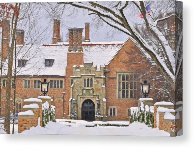 Meadowbrook Canvas Print featuring the painting Meadowbrook Hall by Dean Wittle