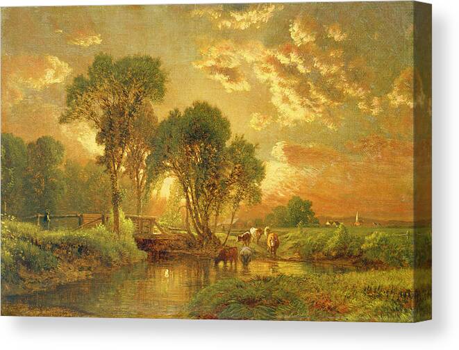 Inness Canvas Print featuring the painting Medfield Massachusetts by Inness