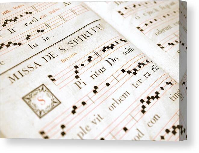 Medieval Canvas Print featuring the photograph Mediavel chorus book by Fabrizio Troiani