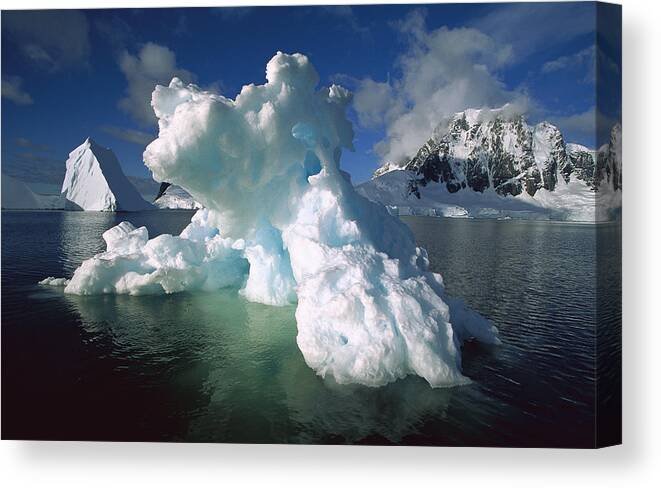 Feb0514 Canvas Print featuring the photograph Melting Iceberg Lemaire Channel by Colin Monteath