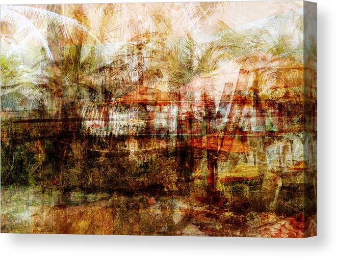 Palm Canvas Print featuring the mixed media Memories #1 by Sandy MacGowan