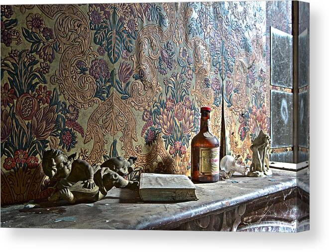 Abandoned Canvas Print featuring the photograph Memories on the chimney by Dirk Ercken