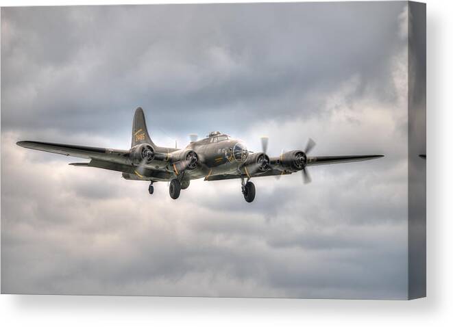 B17 Canvas Print featuring the photograph Memphis Belle Comes Home by Jeff Cook