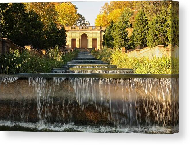 Meridian Canvas Print featuring the photograph Meridian Hill Park Waterfall by Stuart Litoff