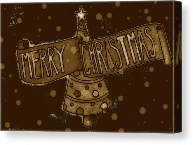 Santa Canvas Print featuring the digital art Merry Sepia Christmas by Jame Hayes