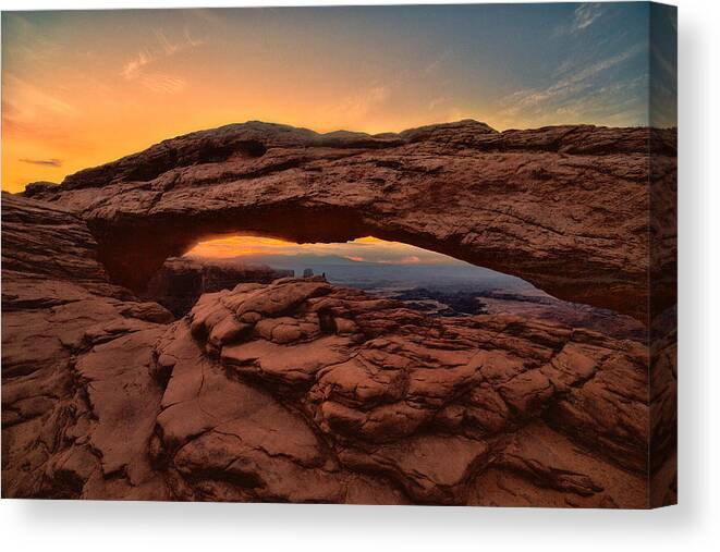 Moab Canvas Print featuring the photograph Mesa Arch Before Sunrise by Steve White