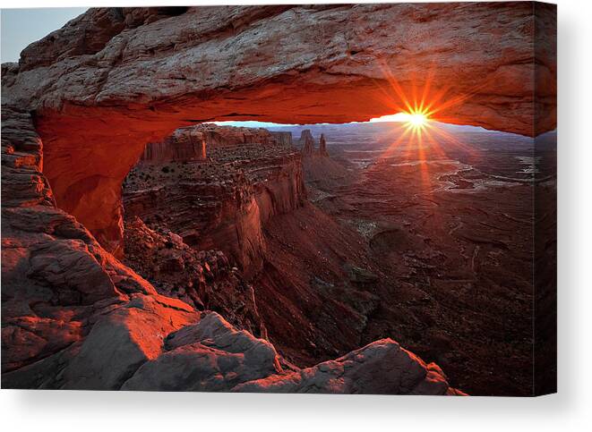 Mesa Canvas Print featuring the photograph Mesa Arch Sunrise by Barbara Read