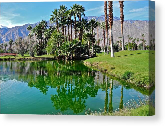 Golf Courses Canvas Print featuring the photograph Mesquite Country Club Lake by Kirsten Giving