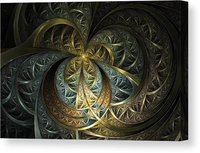 Fractal Canvas Print featuring the digital art Metal Glass by Phil Clark