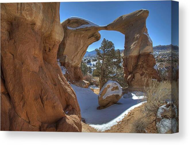 Landscape Canvas Print featuring the photograph Metate Arch by Darlene Bushue