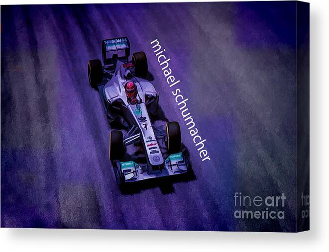 F1 Racer Canvas Print featuring the digital art Michael Schumacher by Marvin Spates
