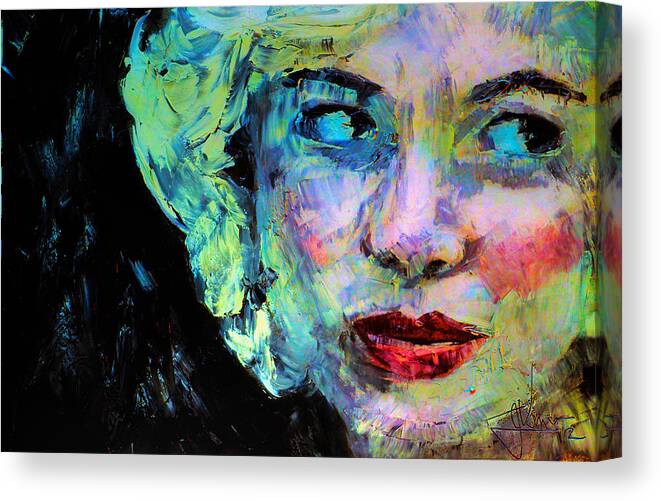 Celebrity Portrait Marilyn Mixedmedia Print Art Canvas Acrylic Metal Metalprint Acrylicprint Canvasprint Canvas Print featuring the digital art Michelle as Marilyn by Jim Vance