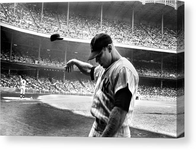 #faatoppicks Canvas Print featuring the photograph Mickey Mantle by Gianfranco Weiss