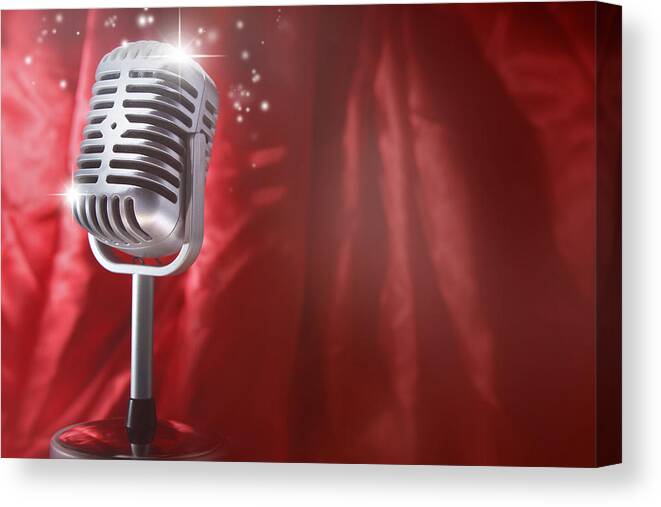 Audio Canvas Print featuring the photograph Microphone by Les Cunliffe