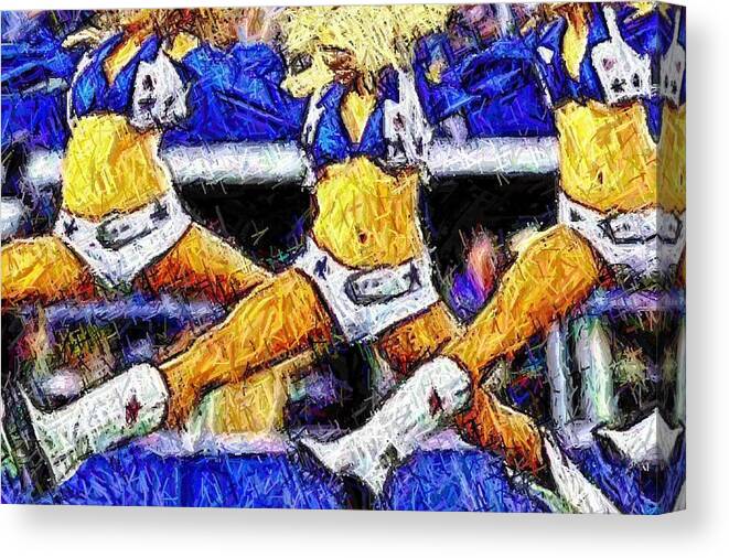 Cheerleader Canvas Print featuring the digital art Mid Air Splits by Carrie OBrien Sibley