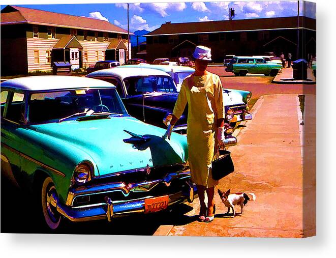 Car Canvas Print featuring the digital art Mid Century in Alaska by Cathy Anderson