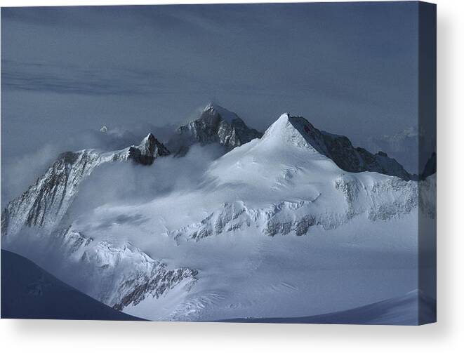 Feb0514 Canvas Print featuring the photograph Midnigh Tview From Vinson Massif by Colin Monteath