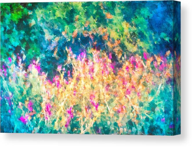 Flowers Canvas Print featuring the mixed media Midnight In The Garden by Priya Ghose