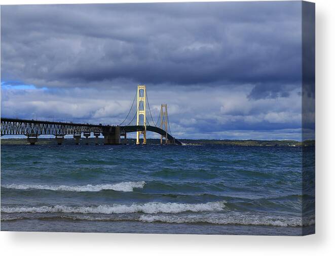 Mighty Mack Bridge Canvas Print featuring the photograph Mighty Mack Bridge by Rachel Cohen