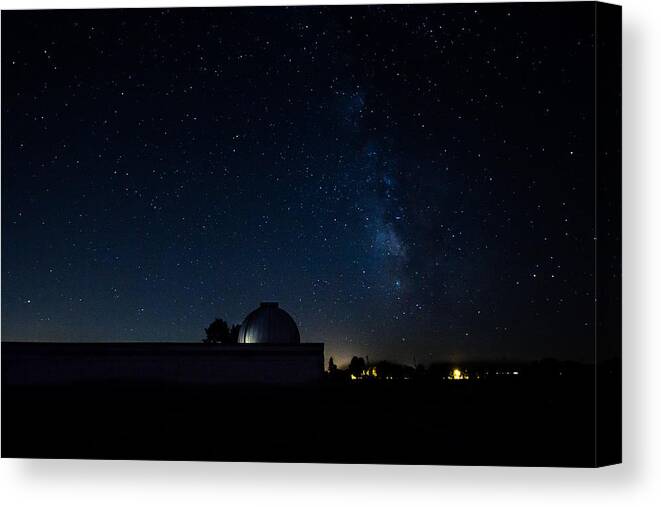 Jay Stockhaus Canvas Print featuring the photograph Milky Way and Observatory by Jay Stockhaus