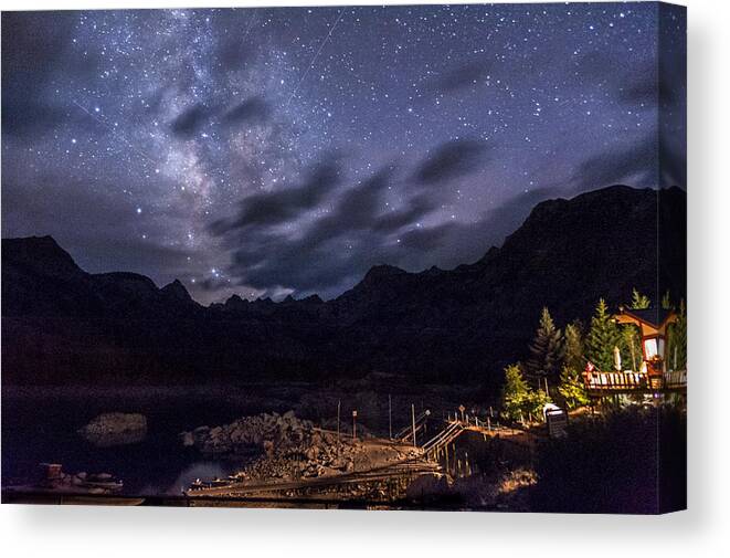 California Canvas Print featuring the photograph Milky Way over Lake Sabrina by Cat Connor