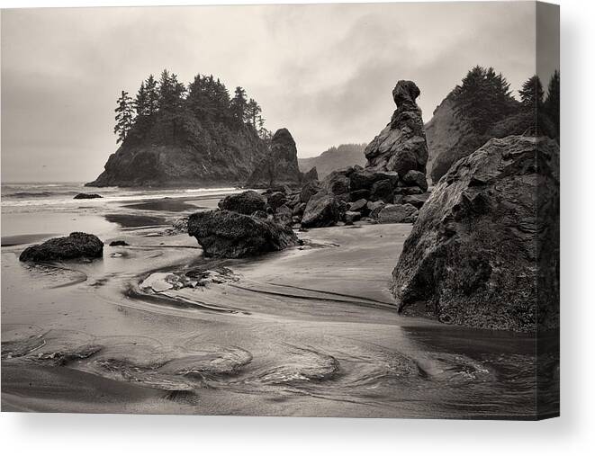 Pacific Coast Canvas Print featuring the photograph Mill Creek and Pewetole Island at Trinidad State Beach by Joe Doherty