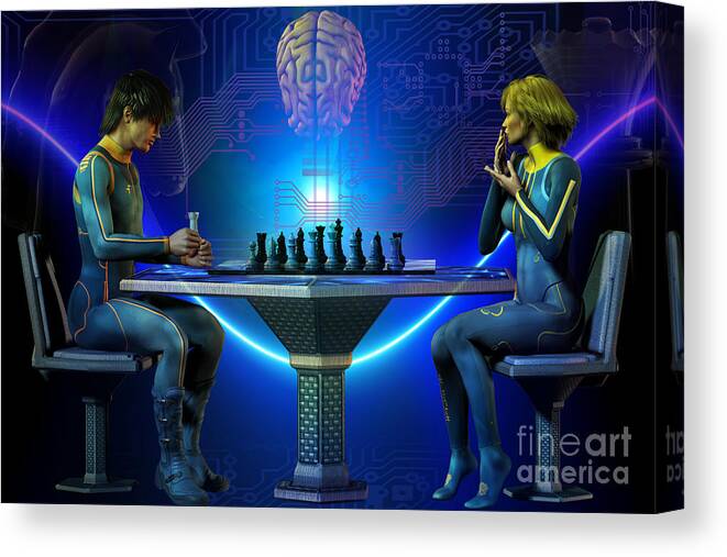 Mind Canvas Print featuring the digital art Mind Games by Shadowlea Is
