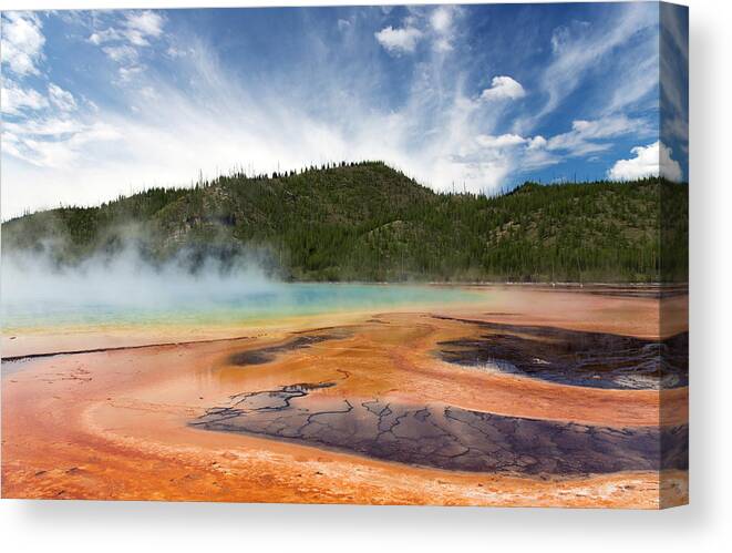 Scenics Canvas Print featuring the photograph Mineral Pools Of Yellowstone by Gail Shotlander