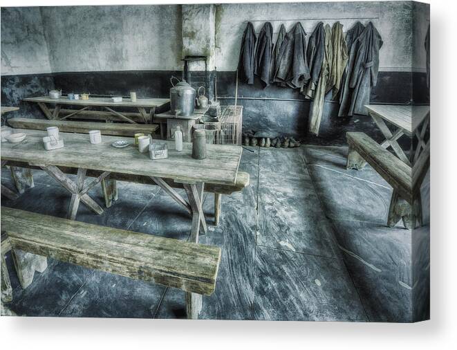 Canteen Canvas Print featuring the photograph Miner's Tearoom by Ian Mitchell