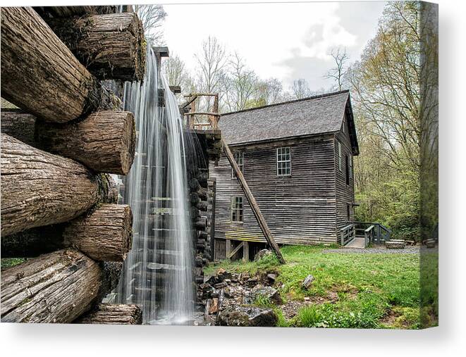 Mountain Farm Museum Canvas Print featuring the photograph Mingus Mill by Victor Culpepper