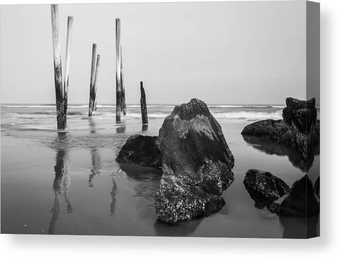 New Jersey Canvas Print featuring the photograph Missing Pier by Kristopher Schoenleber