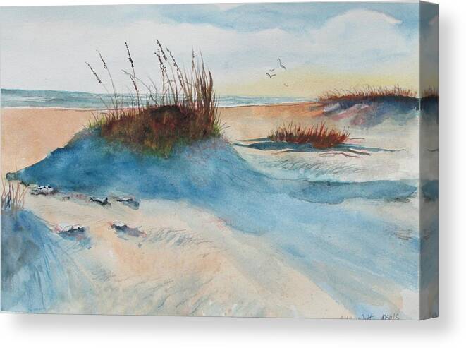 Sand Dunes Canvas Print featuring the painting Mississippi sea oats by Bobby Walters