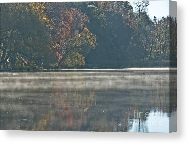  Canvas Print featuring the photograph Mist on the Water by Cheryl Baxter