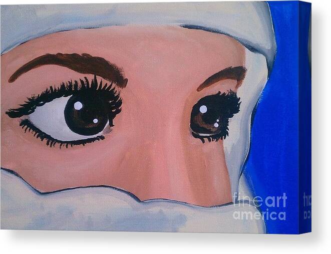 Marisela Mungia Canvas Print featuring the painting Modesty by Marisela Mungia
