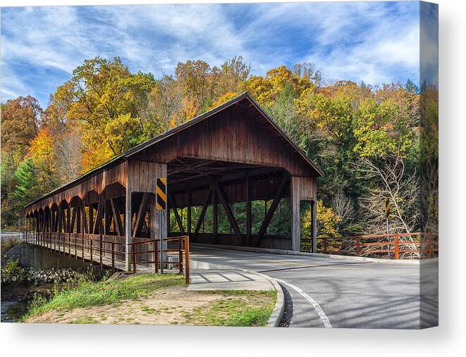 Covered Bridge Canvas Print featuring the photograph Mohican Covered Bridge by Dale Kincaid