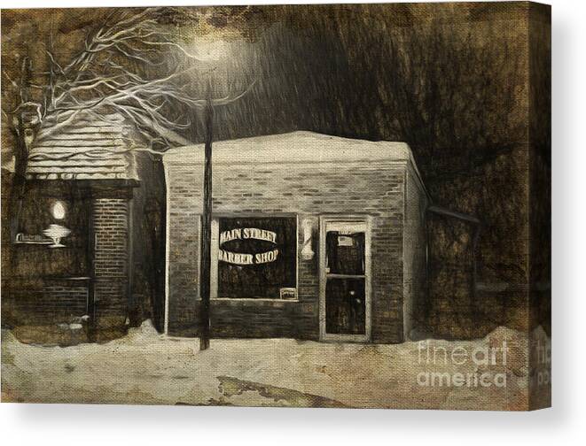 Andee Design Barber Shop Canvas Print featuring the photograph Mom and Pop Barber Shop by Andee Design