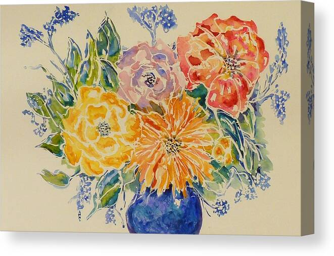 Floral Canvas Print featuring the painting Bouquet of Love by Kim Shuckhart Gunns