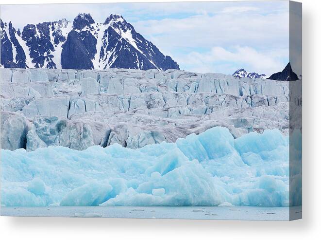 Tranquility Canvas Print featuring the photograph Monaco Glacial Ice In Spitsbergen by Anna Henly