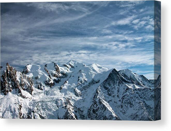 Scenics Canvas Print featuring the photograph Mont Blanc Massif In Chamonix by © Frédéric Collin